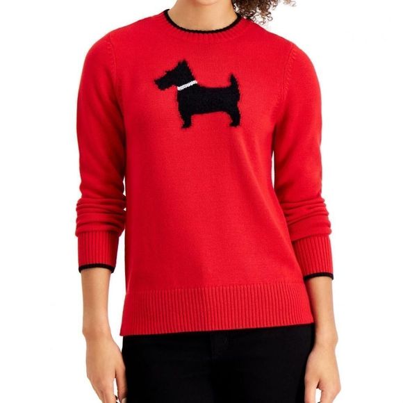 Charter Club Sweaters Charter Club Womens Petite Scottie Dog